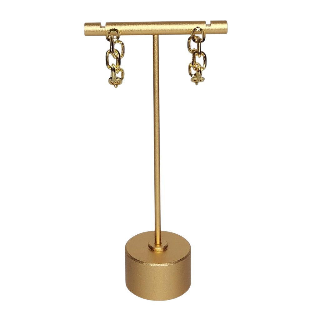 Chain Hoop Earrings - 18K Gold-Plated