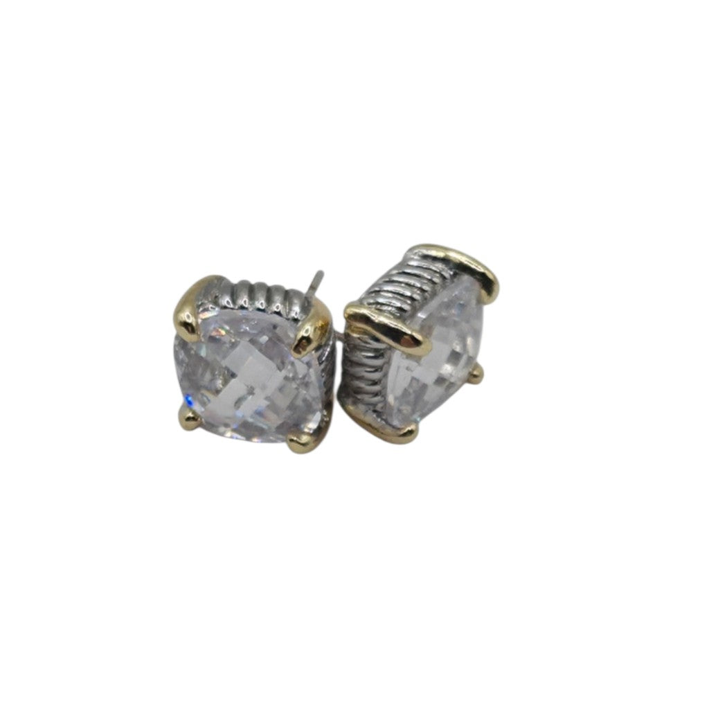 Eclat -Two Tone Earrings - 14K Gold Plated