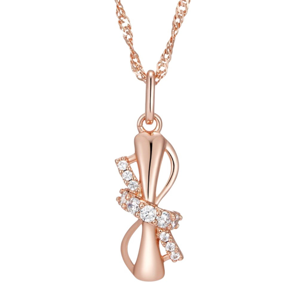 Grace Chic Necklace - 585 Rose Gold Plated with Cubic Zirconia