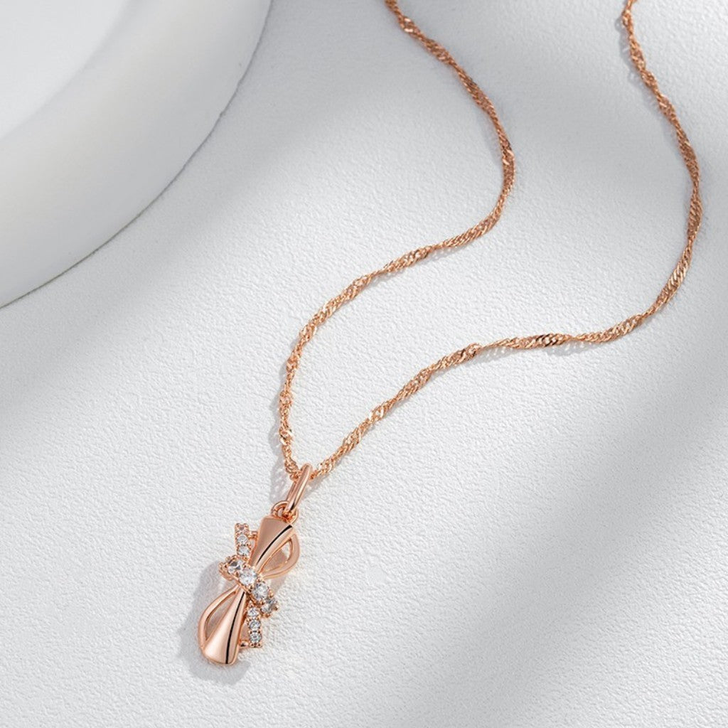 Grace Chic Necklace - 585 Rose Gold Plated with Cubic Zirconia