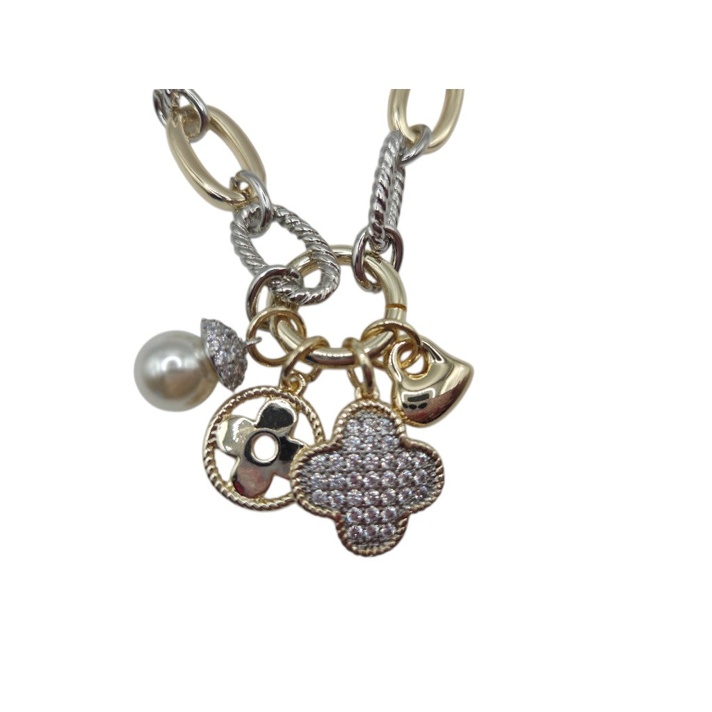 Trio -Two Tone Necklace - 14K Gold Plated