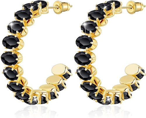 Belle Black - Hypoallergenic - Hoop Earrings