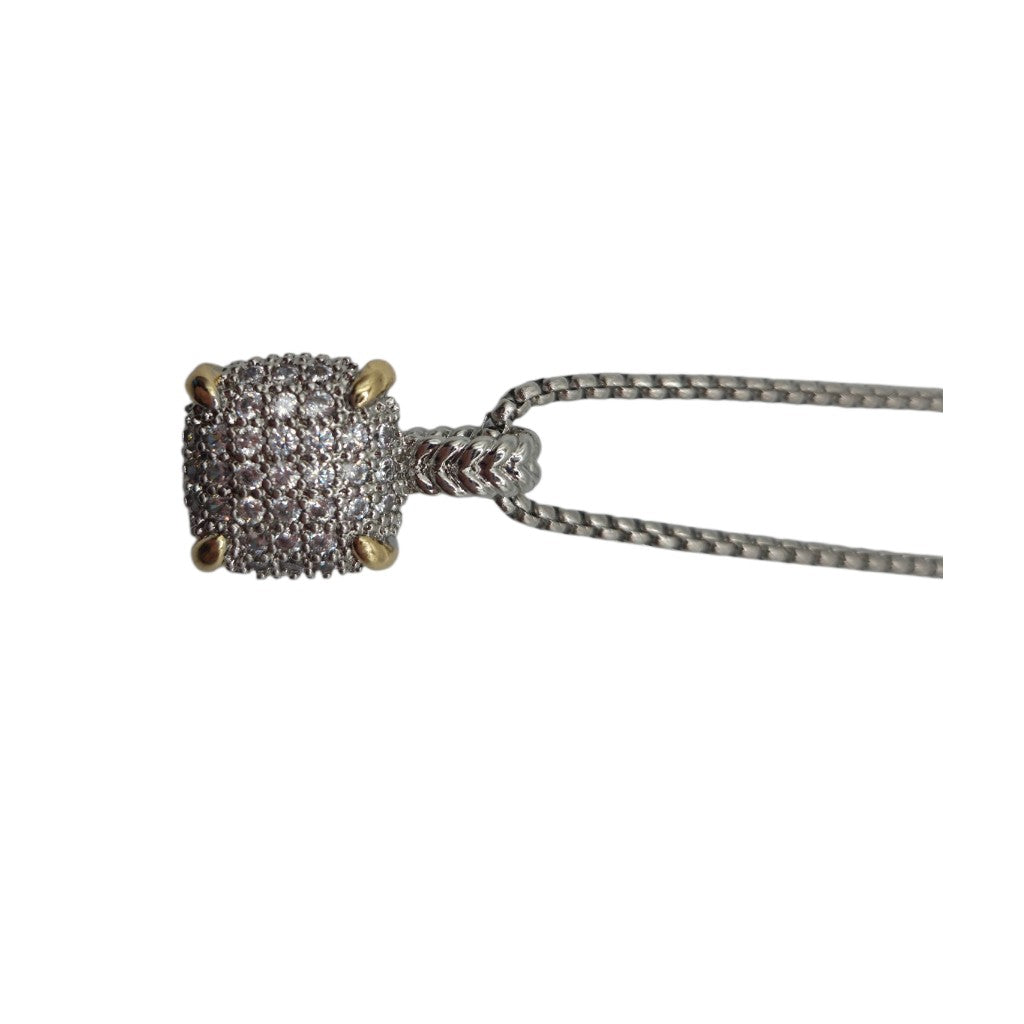 Royale - Two Tone Pave - Necklace - 14K Gold Plated
