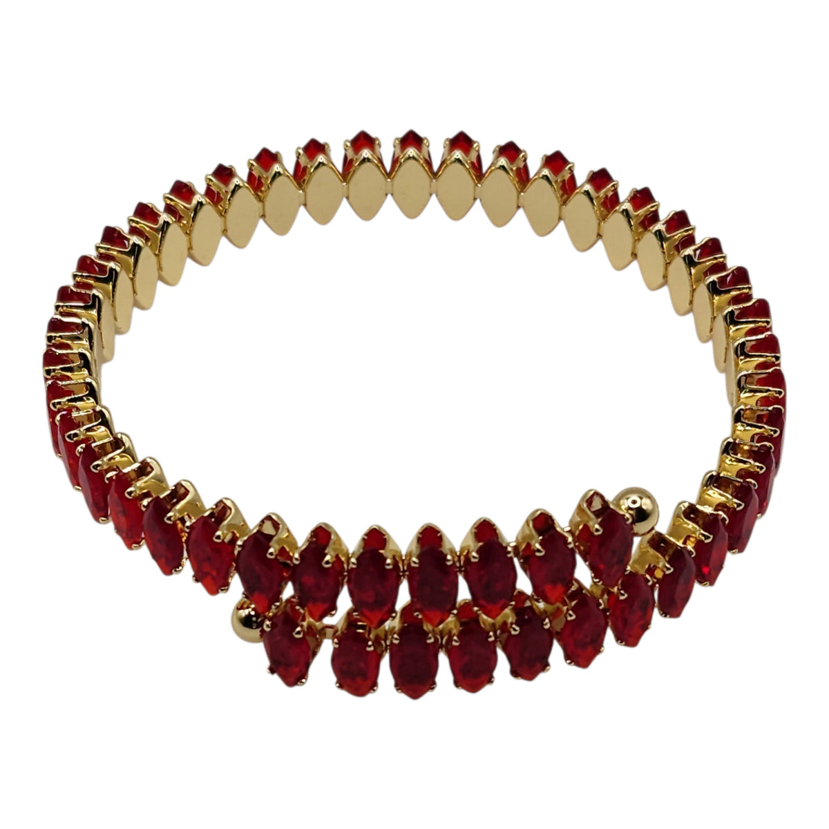 Belle Rhinestone Gold Cuff Bracelet Stainless Steel- Adjustable - Hypoallergenic - Variety