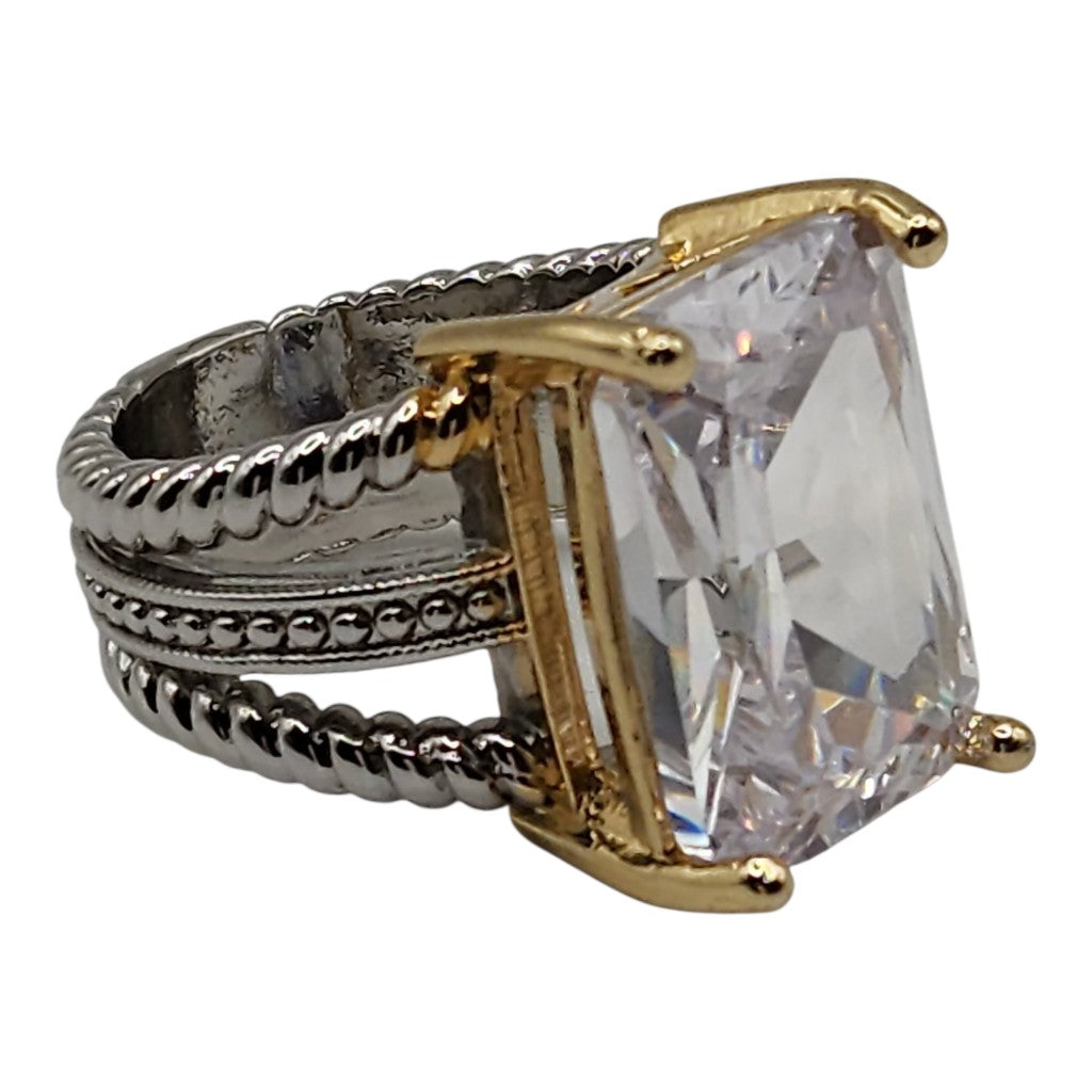 Eclat -Two Tone Ring - 14K Gold Plated