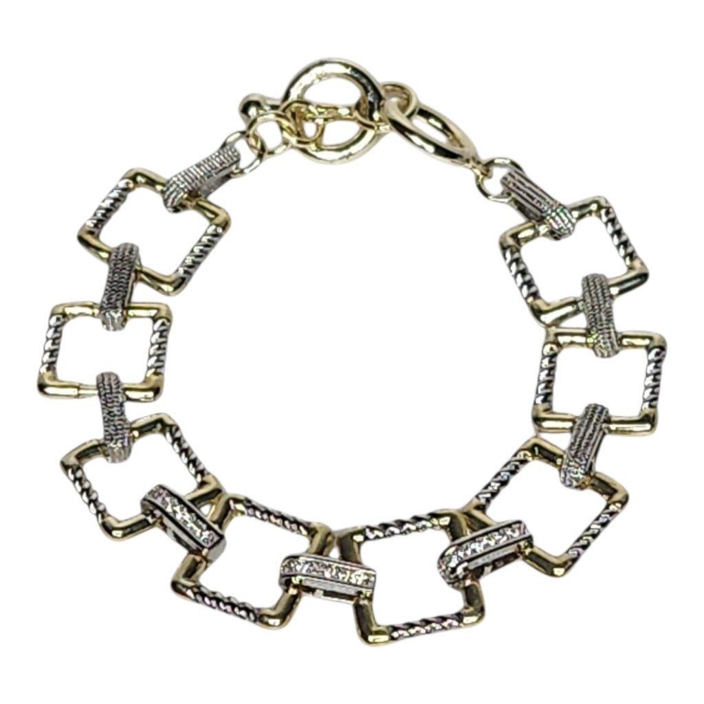Urban Edge - Two-Tone Square Link Bracelet